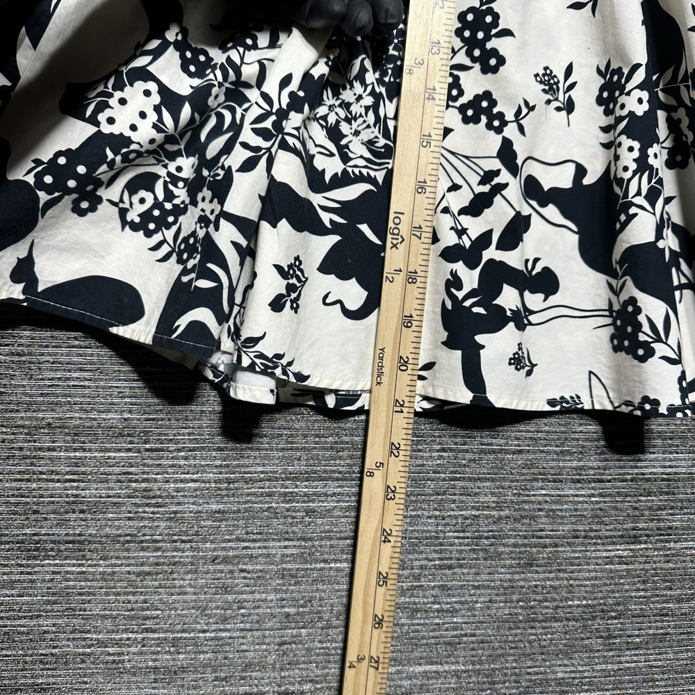 LunaChix Skirt Women Medium White Black Floral A-Line Flare Vintage Made in USA - Picture 7 of 16